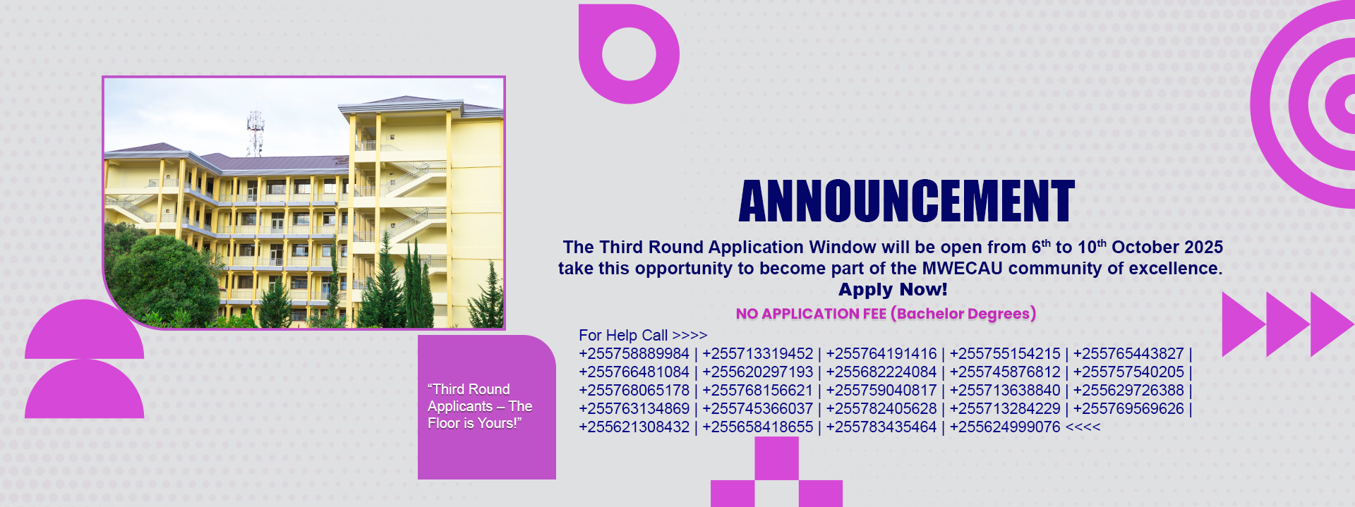 Third Round Application Window